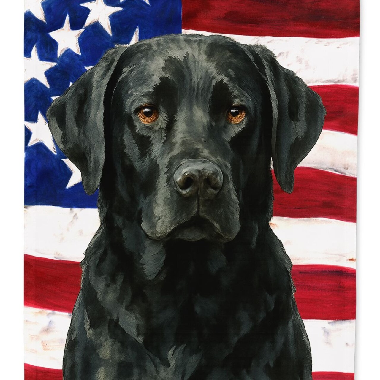 Edge Collections - 11.25" X 15.50" - Multicolor - Black Labrador Retriever American Garden Flag - 1 Piece
